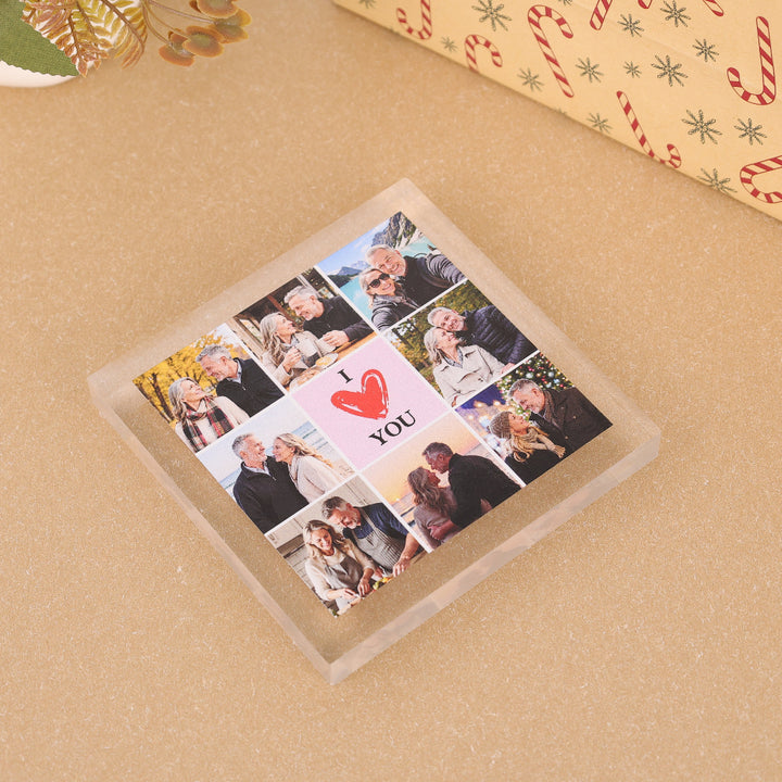 Echoment - Personalized "I Love You in Each Moment" 8 Photo Collage Acrylic Plaque Custom Couple Picture Keepsake Anniversary &amp; Valentine&