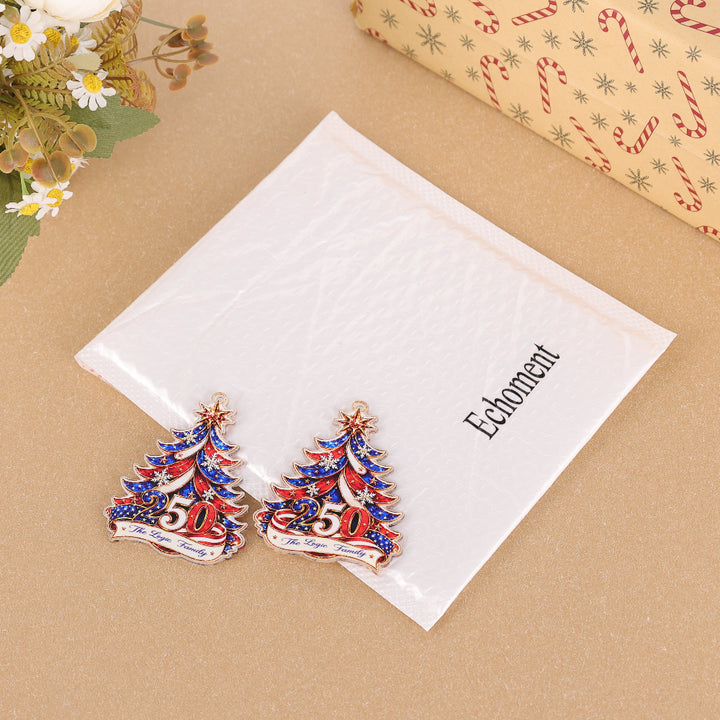 Echoment - Personalized Christmas Tree Element Patriotic Family Acrylic Ornament Custom Name &amp; Family Design Holiday Christmas Tree Decoration Gift for Family Members Keepsake