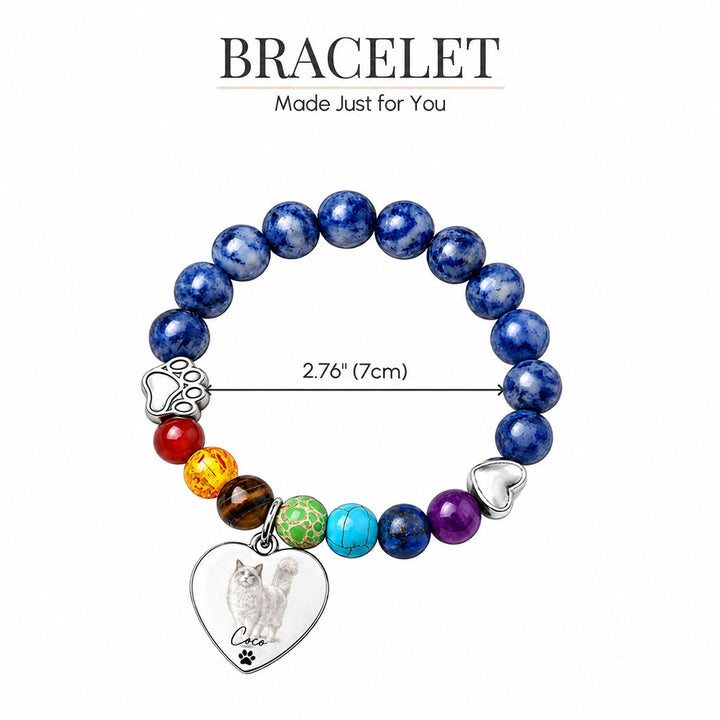Always In My Heart - Personalized Pet Loss Memorial Bracelet Custom Dog Cat Sympathy Gift For Women
