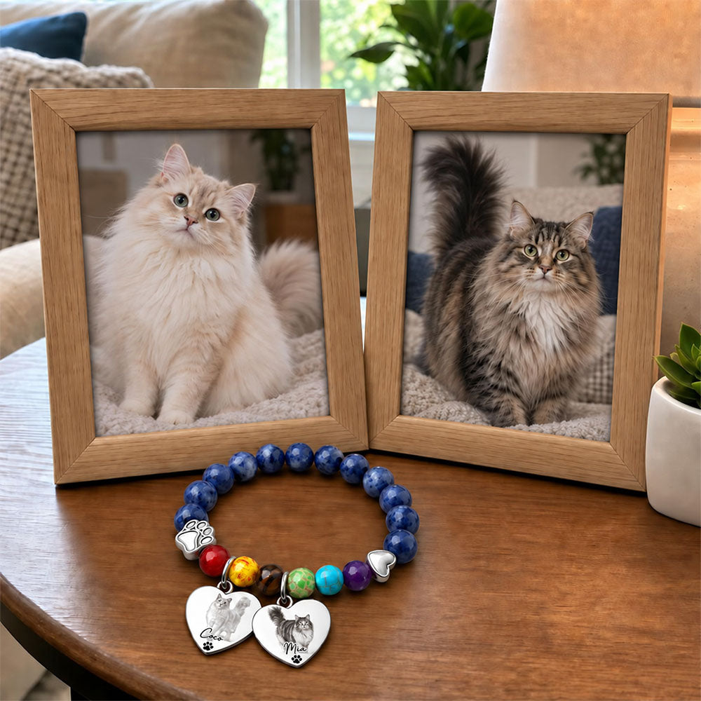 Always In My Heart - Personalized Pet Loss Memorial Bracelet Custom Dog Cat Sympathy Gift For Women