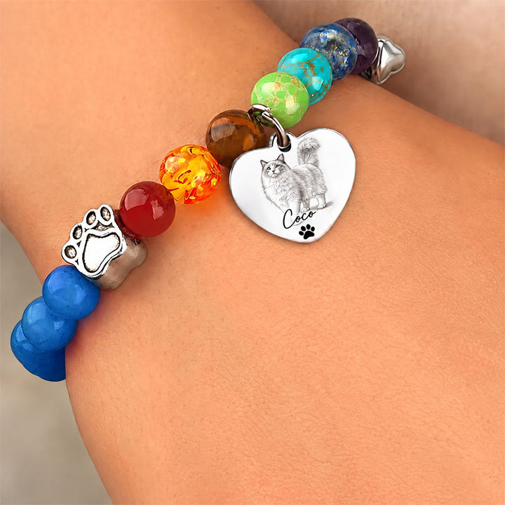 Always In My Heart - Personalized Pet Loss Memorial Bracelet Custom Dog Cat Sympathy Gift For Women
