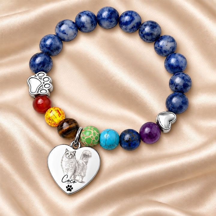 Always In My Heart - Personalized Pet Loss Memorial Bracelet Custom Dog Cat Sympathy Gift For Women
