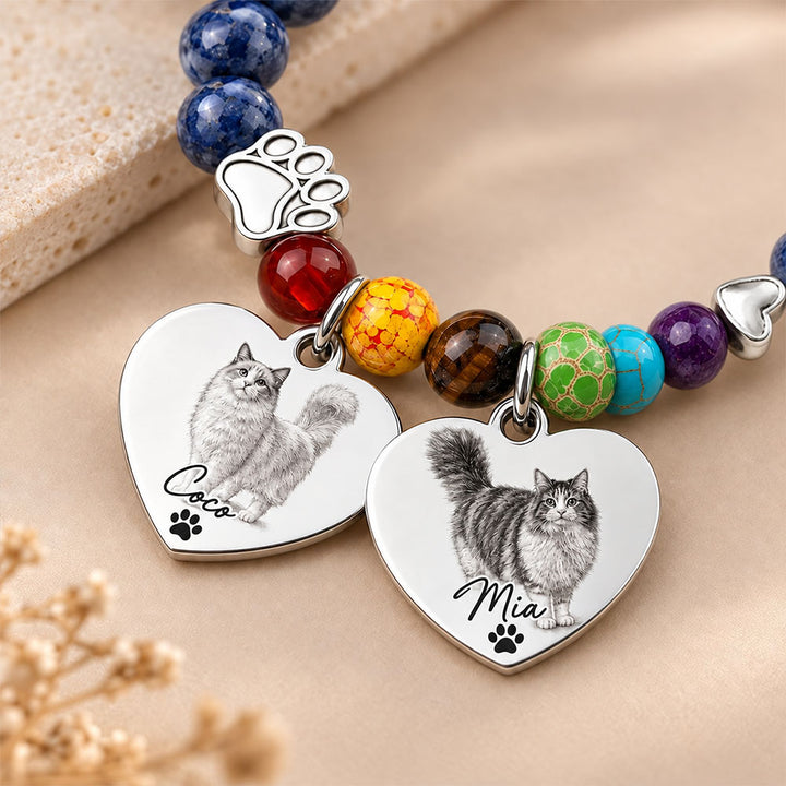 Always In My Heart - Personalized Pet Loss Memorial Bracelet Custom Dog Cat Sympathy Gift For Women