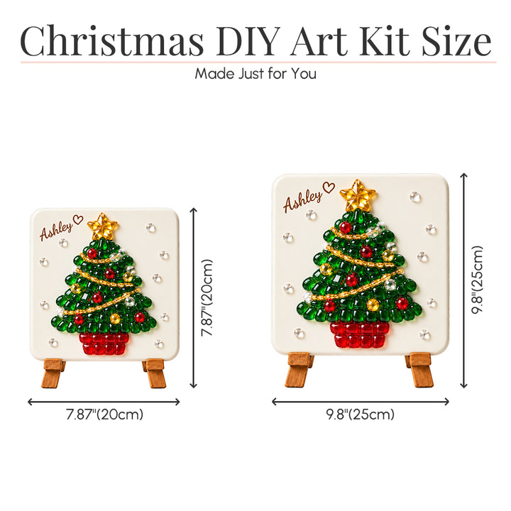 Personalized Christmas DIY Art Kit with Name Creative Holiday Craft Set Festive Home Office Decoration Gift for Family Friends Craft Lovers