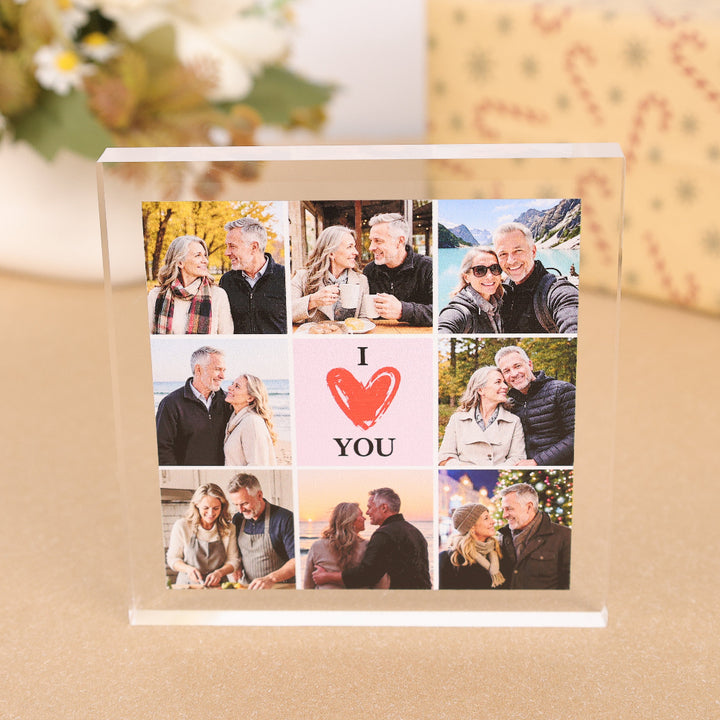 Echoment - Personalized "I Love You in Each Moment" 8 Photo Collage Acrylic Plaque Custom Couple Picture Keepsake Anniversary &amp; Valentine&