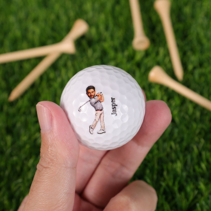 Echoment - Personalized Photo Golf Ball with Custom Name Custom Avatar Golfer Accessories Training Competition Birthday Gift for Golf Players &amp; Lovers