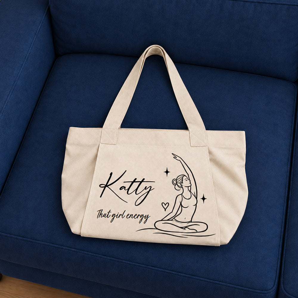 Find Your Inner Peace - Personalized Yoga Bag Custom Name Y Tote Bag with Zipper Fitness Gym Handbag Inspirational Birthday Gift for Women Friends
