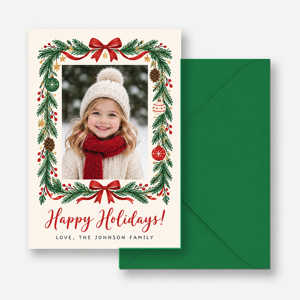 Holidazzle Garland Frame Holiday Card