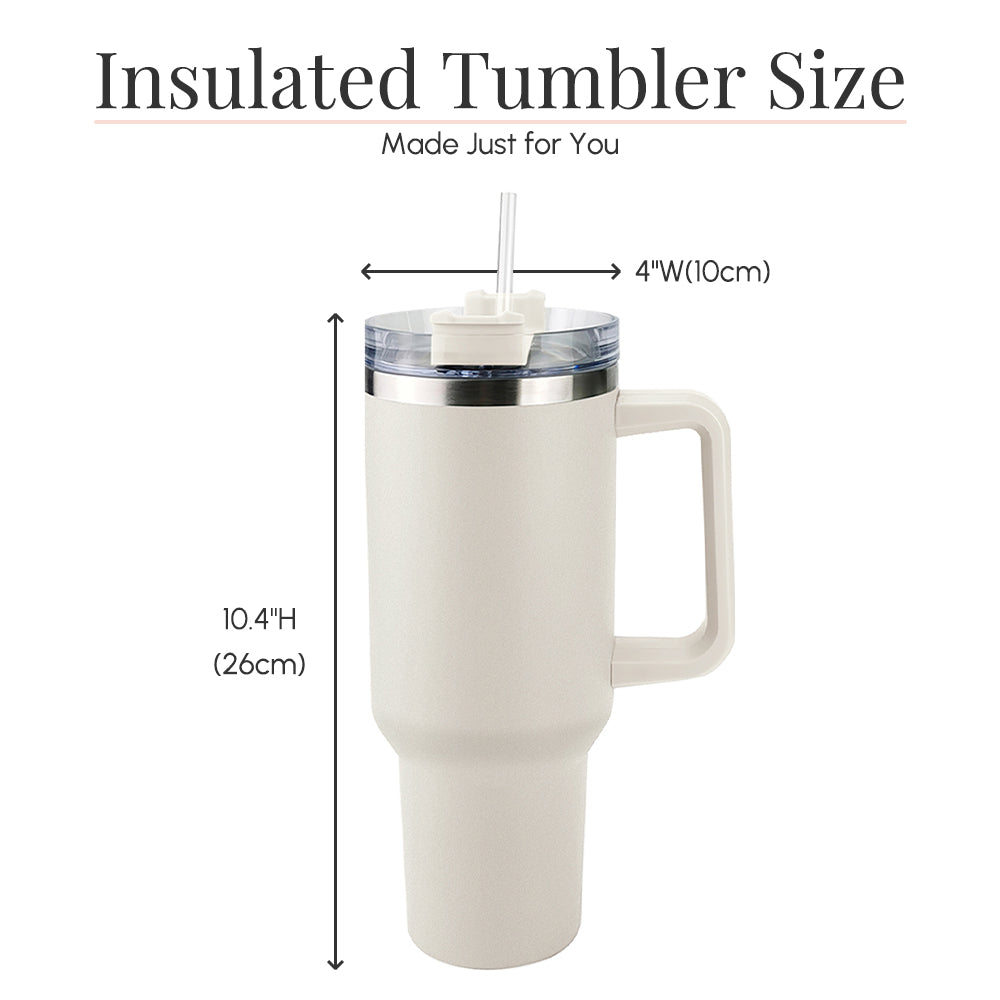 Personalized Pencil Initial Teacher 40oz Tumbler with Handle Custom Travel Mug Back to School Teacher Appreciation Gift