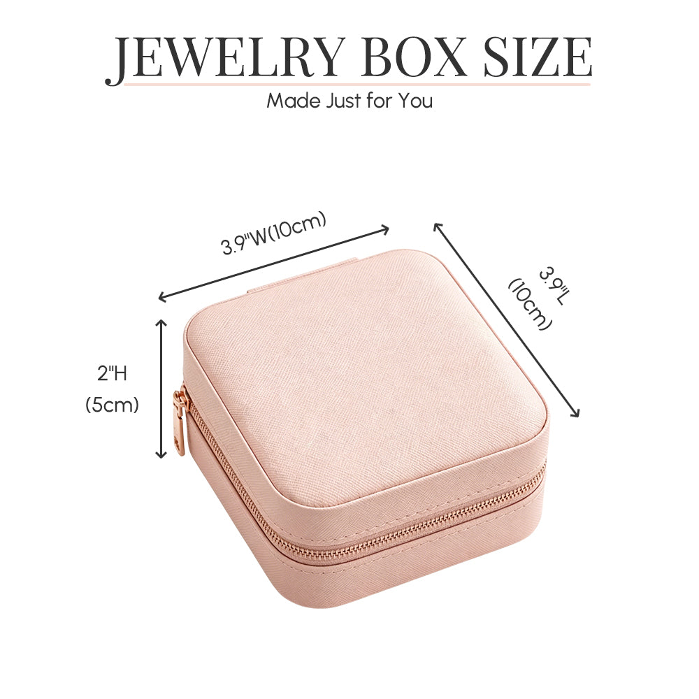 Personalized Floral PU Leather Jewelry Box Portable Travel Case Wedding Bridesmaid Birthday Gift For Women