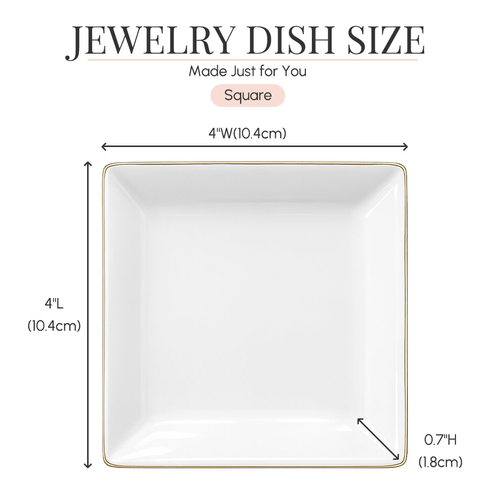 Personalized Wedding Jewelry Dish Custom Floral Ceramic Trinket Tray Wedding Gift Ring Holder