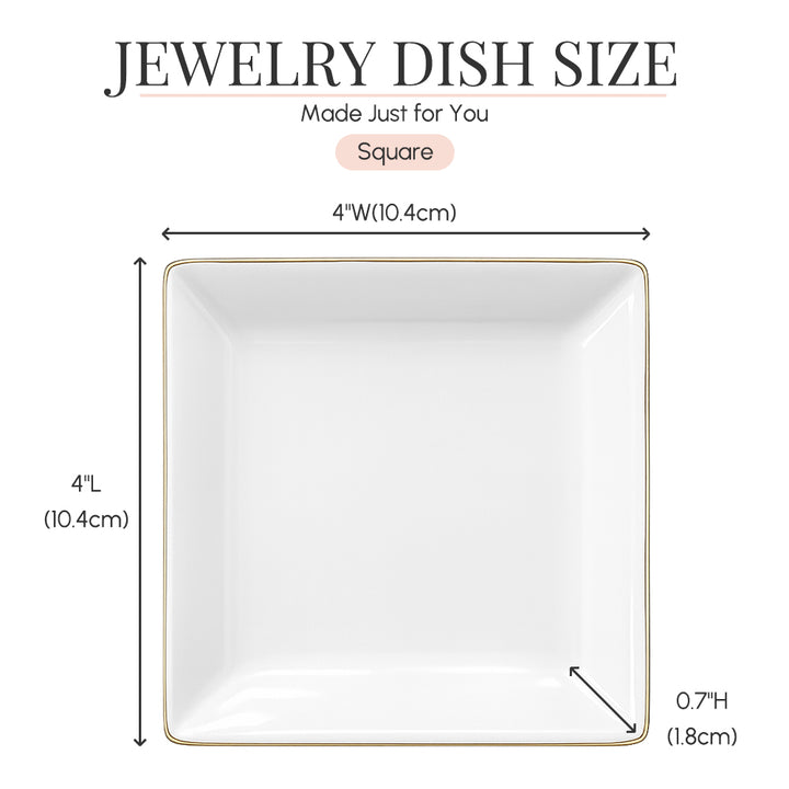 Personalized Wedding Jewelry Dish Custom Floral Ceramic Trinket Tray Wedding Gift Ring Holder