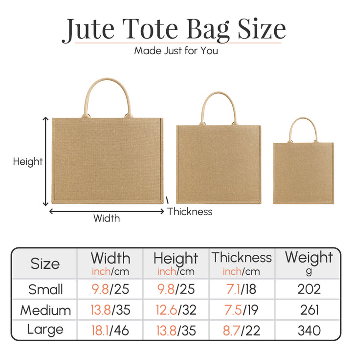 Personalized Birth Flower Jute Tote Bag Custom Name Bridesmaid Birthday Mother&