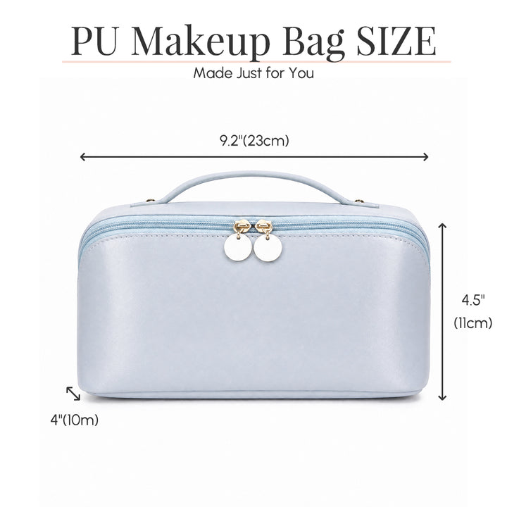 Personalized Embroidered Leather Makeup Bag Custom Name Cosmetic Bag Bridesmaid Proposal Gift Large Travel Toiletry Organizer Gift for Her