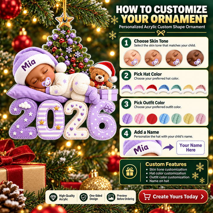 Our Greatest Blessing Ever - Personalized Shape Acrylic Ornament Newborn Baby Birth Announcement Keepsake Gift for New Parents