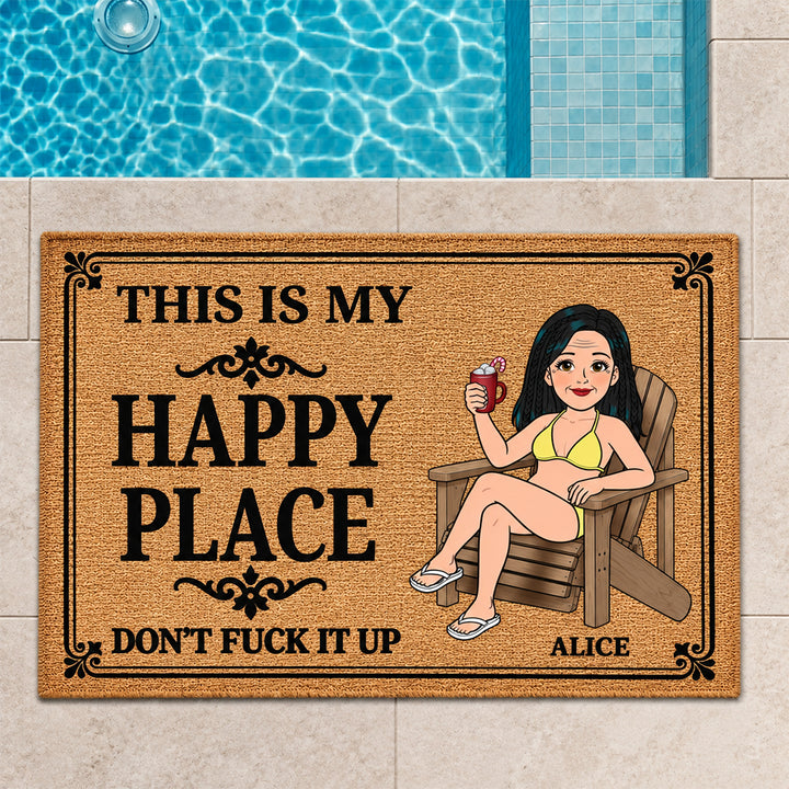 Our Little Slice Of Heaven - Personalized Summer Vacation Doormat Custom Home Decor Decorative Mat for Couples