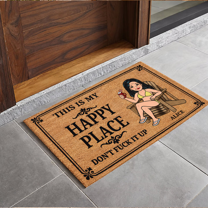 Our Little Slice Of Heaven - Personalized Summer Vacation Doormat Custom Home Decor Decorative Mat for Couples
