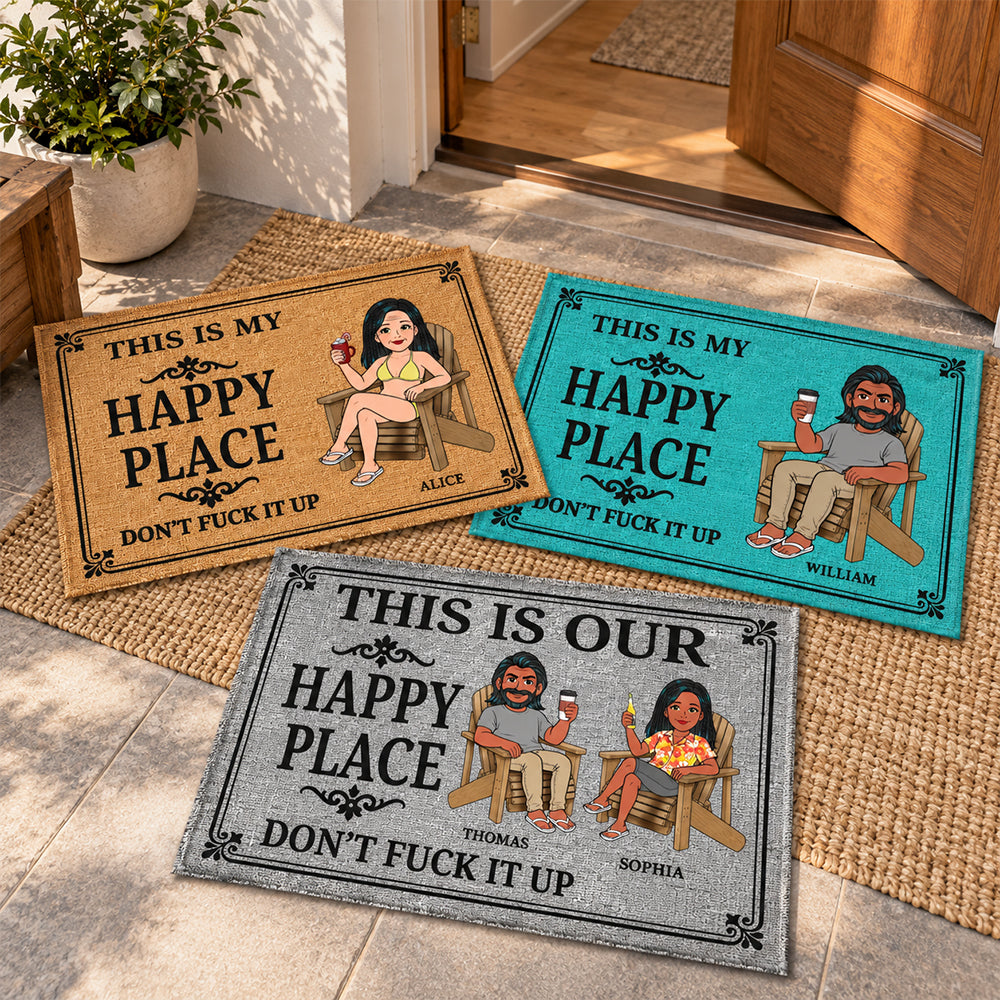 Our Little Slice Of Heaven - Personalized Summer Vacation Doormat Custom Home Decor Decorative Mat for Couples