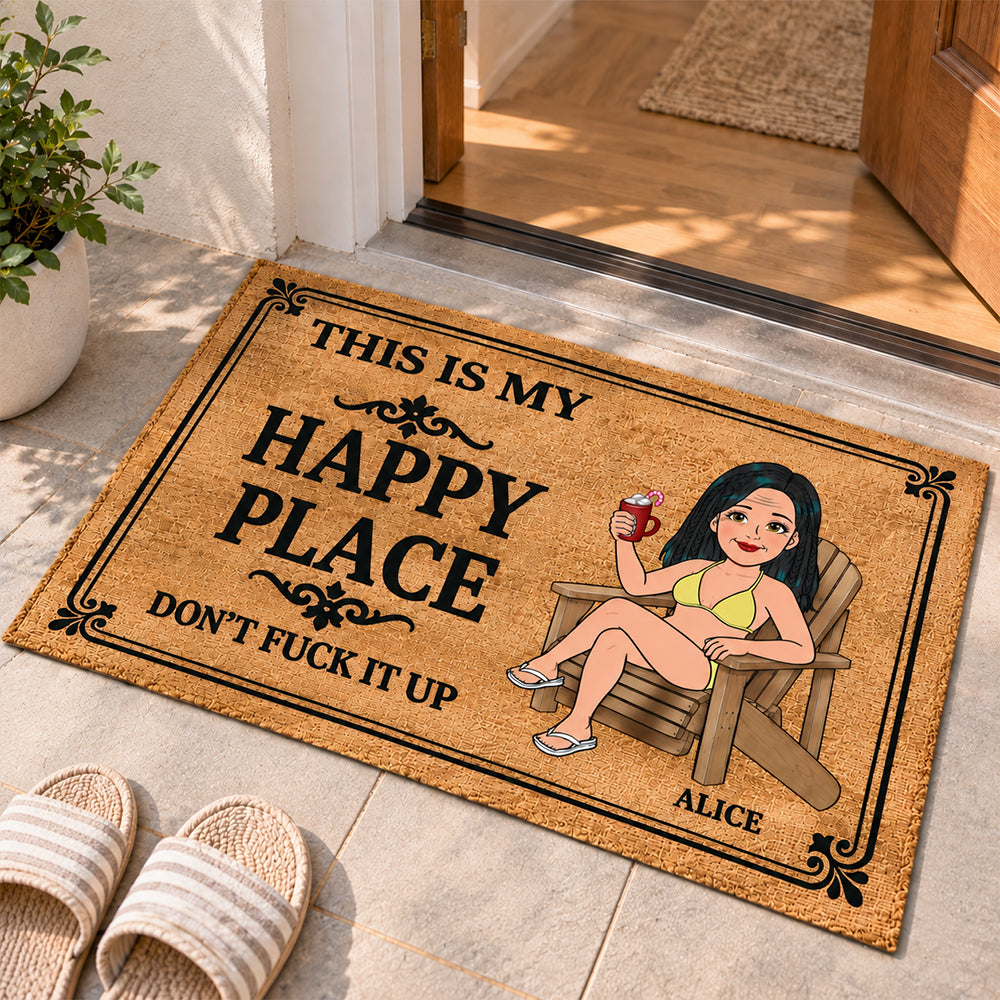 Our Little Slice Of Heaven - Personalized Summer Vacation Doormat Custom Home Decor Decorative Mat for Couples