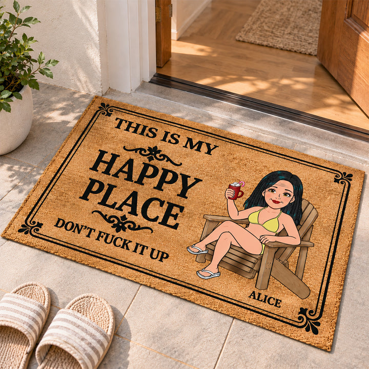 Our Little Slice Of Heaven - Personalized Summer Vacation Doormat Custom Home Decor Decorative Mat for Couples