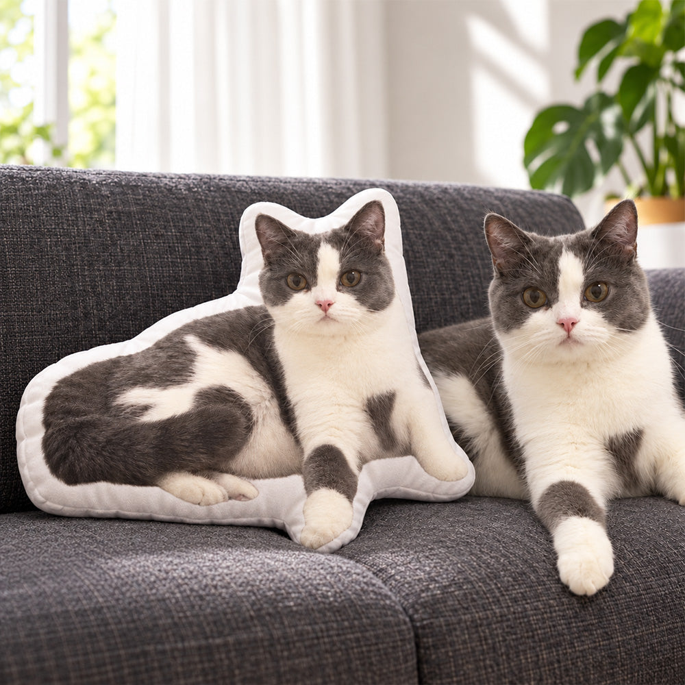 Personalized 3D Pet Shaped Pillow Custom Photo Cutout Cushion Dog and Cat Portrait Unique Pet Memorial Gift for Lovers