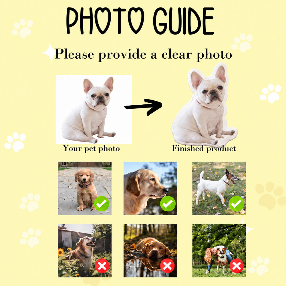 Personalized 3D Pet Shaped Pillow Custom Photo Cutout Cushion Dog and Cat Portrait Unique Pet Memorial Gift for Lovers