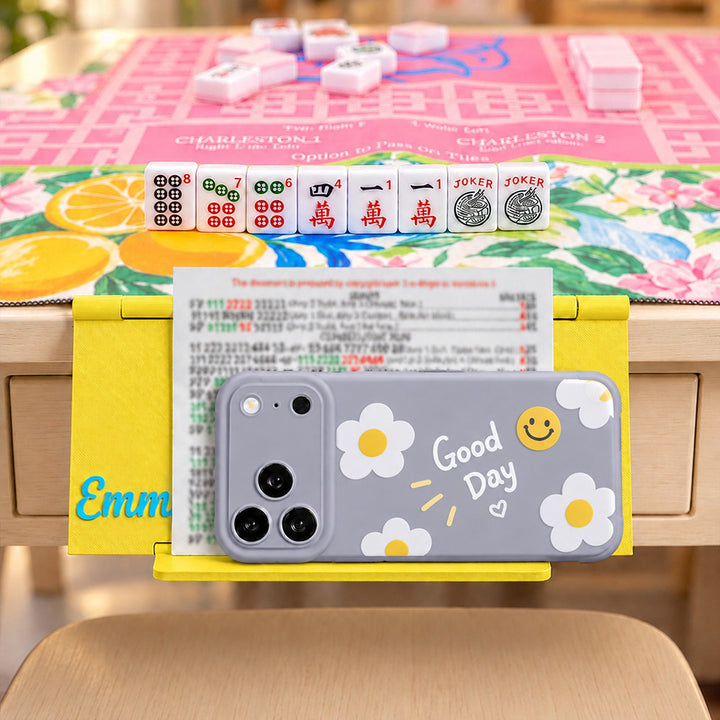 Personalized 3D Printed Mahjong Card Holder Custom Name Foldable Table Edge Stand for American Mahjong Cards Custom Mahjong Accessories Game Night Gift