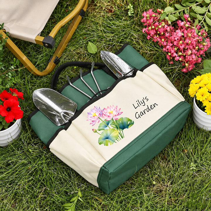 Personalized Birth Flower Gardening Bag Custom Garden Tote Gift for Gardener Mom Grandma Mother&