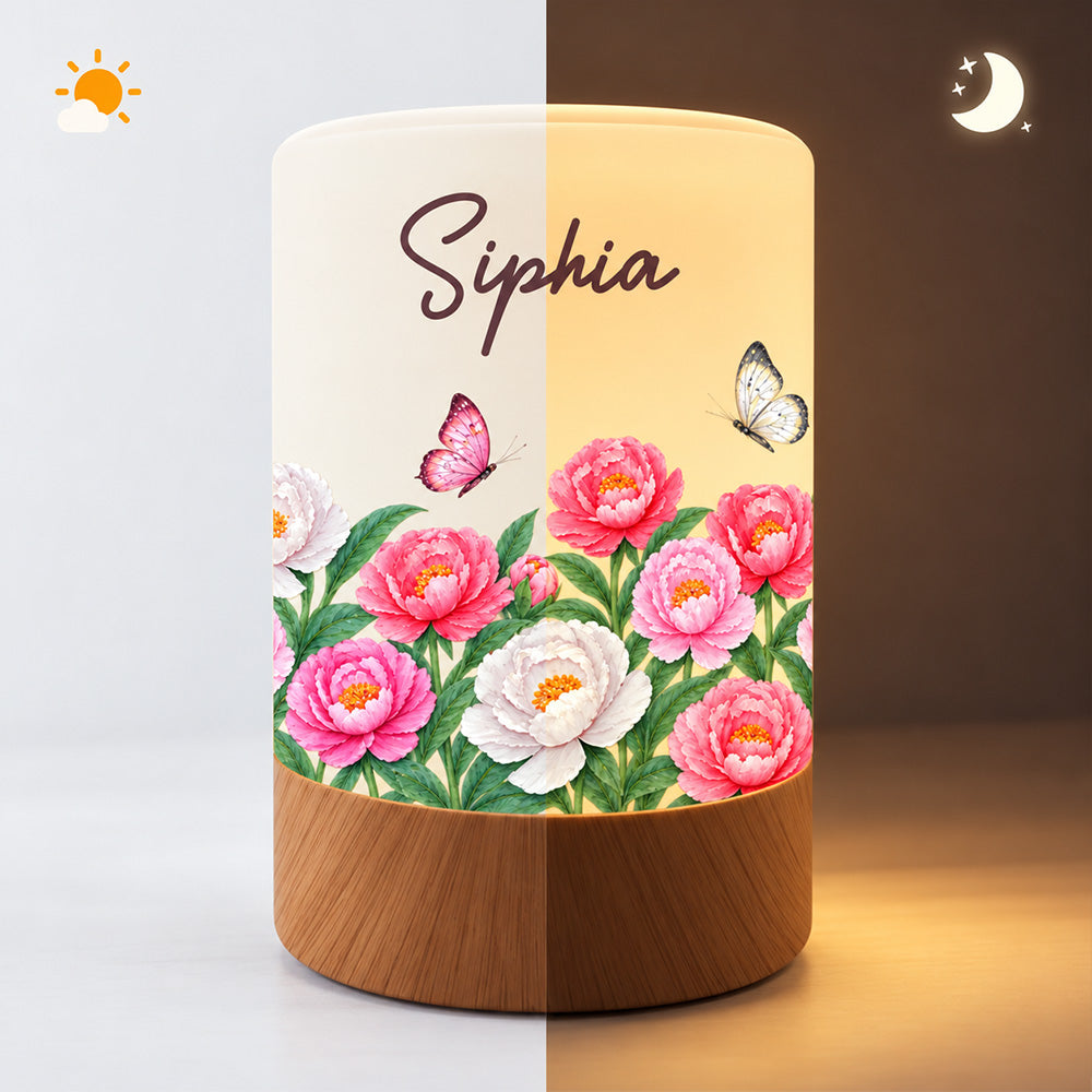 Personalized Birth Flower LED Night Light Custom Name Dimmable Touch Lamp with Remote Custom Home Decor Birthday Gift for Women Mom Friends