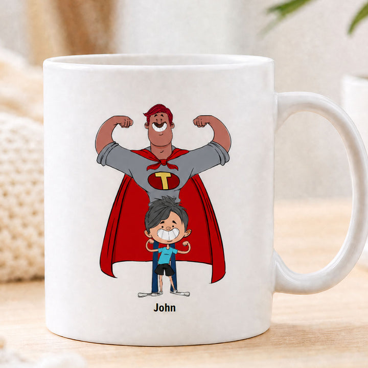 Personalized Cartoon Father and Kids Portrait Mug Father&