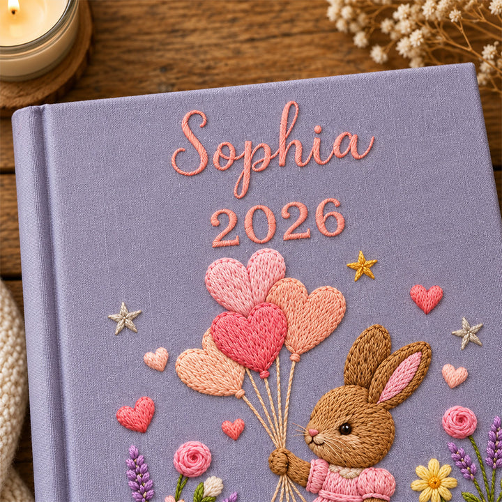 Personalized Embroidered Baby Photo Album with Sleeves Custom Name Linen Baby Shower Gift Memory Keep Book