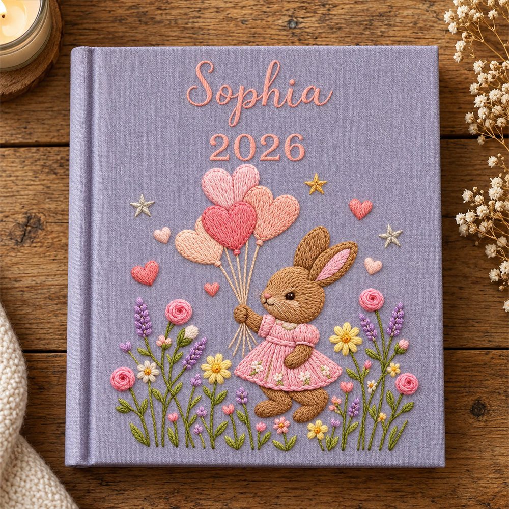 Personalized Embroidered Baby Photo Album with Sleeves Custom Name Linen Baby Shower Gift Memory Keep Book