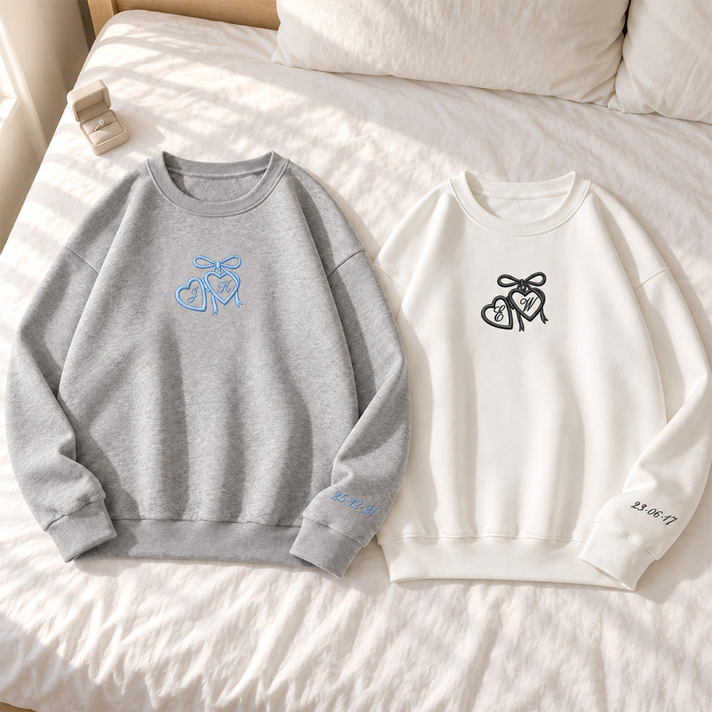 Personalized Embroidered Coquette Bride Hoodie &amp; Sweatshirt, Custom Future Mrs Crewneck, Engagement &amp; Bridal Shower Gift for Fiancee