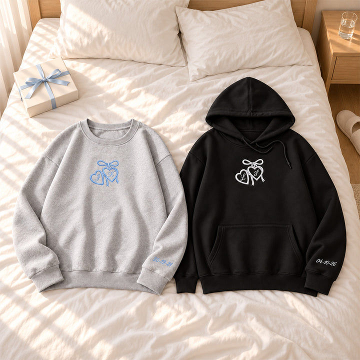 Personalized Embroidered Coquette Bride Hoodie &amp; Sweatshirt, Custom Future Mrs Crewneck, Engagement &amp; Bridal Shower Gift for Fiancee