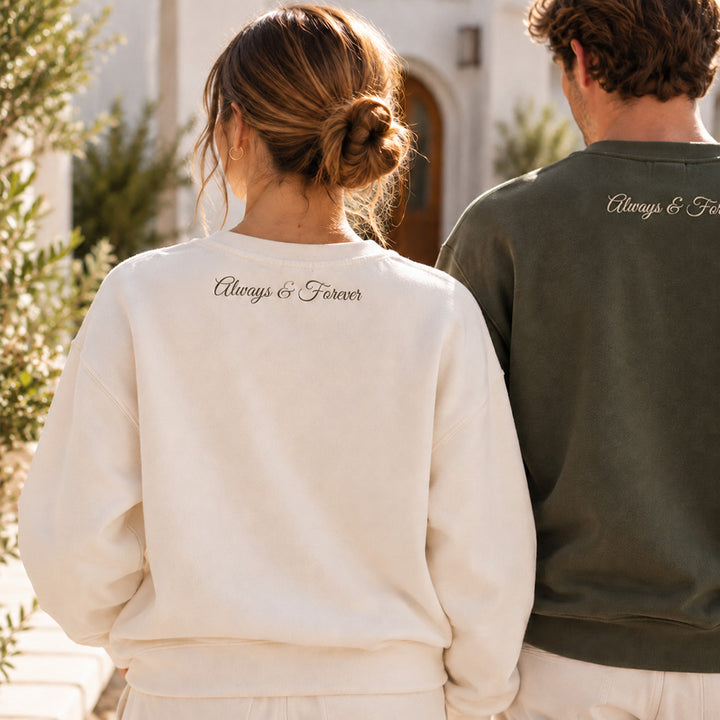 Personalized Embroidered Roman Numeral Date Couple Hoodie Sweatshirt Tee Anniversary Valentine Gift for Boyfriend Girlfriend