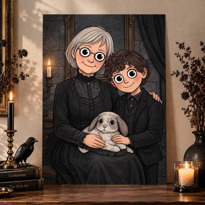Personalized Gothic Portrait Wall Art Unique Family Gift for Anniversaries and Housewarmings