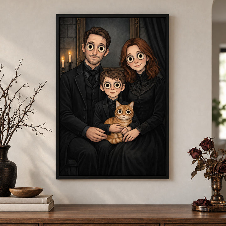 Personalized Gothic Portrait Wall Art Unique Family Gift for Anniversaries and Housewarmings