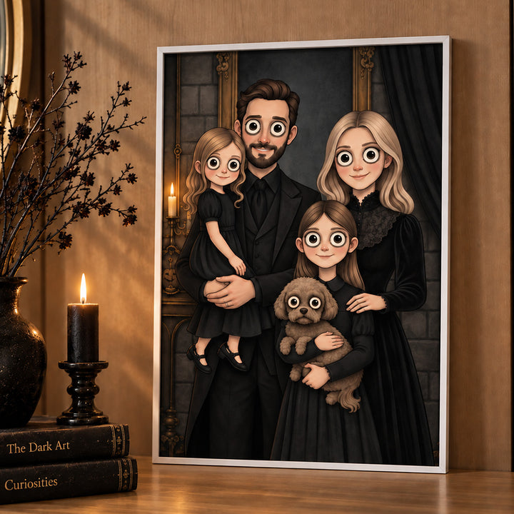 Personalized Gothic Portrait Wall Art Unique Family Gift for Anniversaries and Housewarmings