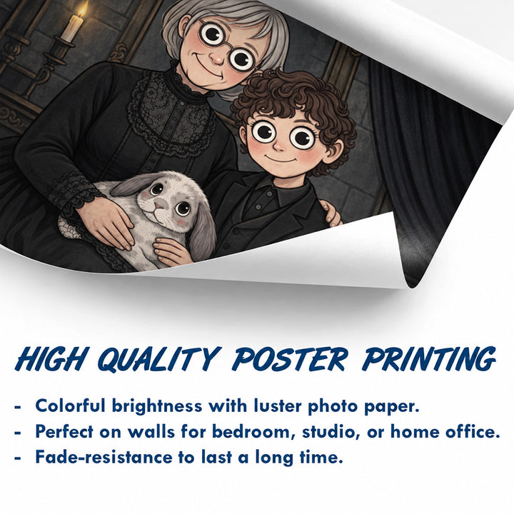 Personalized Gothic Portrait Wall Art Unique Family Gift for Anniversaries and Housewarmings