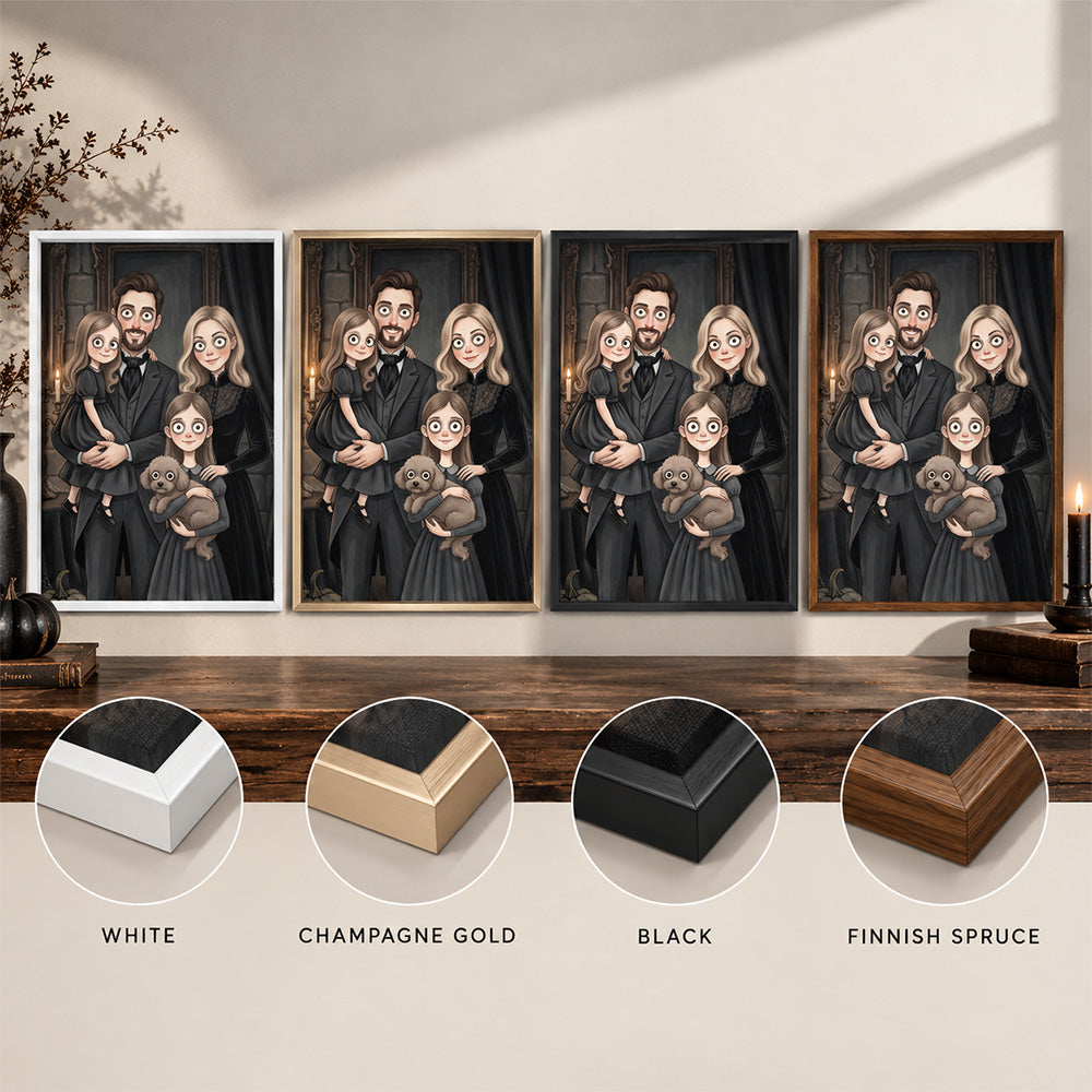 Personalized Gothic Portrait Wall Art Unique Family Gift for Anniversaries and Housewarmings