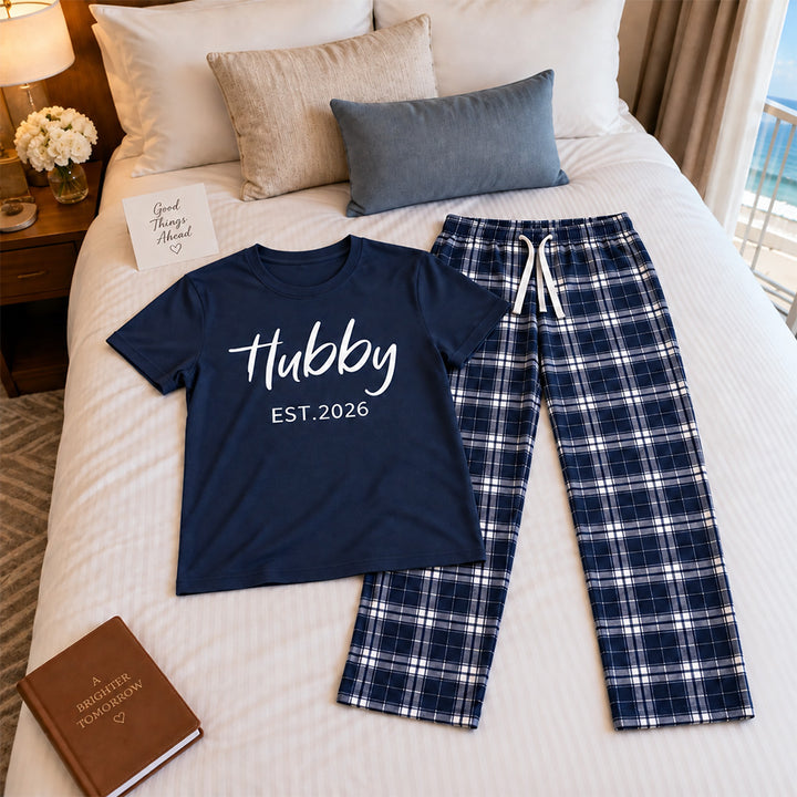 Personalized Hubby and Wifey Pajamas Matching Couples Custom Wedding PJs for Newlyweds and Couples Honeymoon Gift