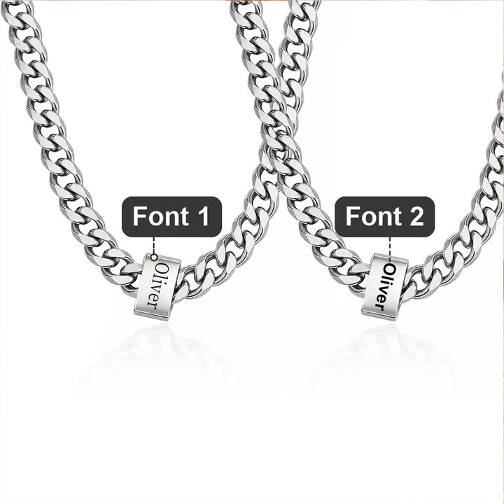 Personalized Minimalist 1-10 Nameplates Men Curb Chain Necklace Custom Engraved Family Name Gift For Dad Husband Grandpa