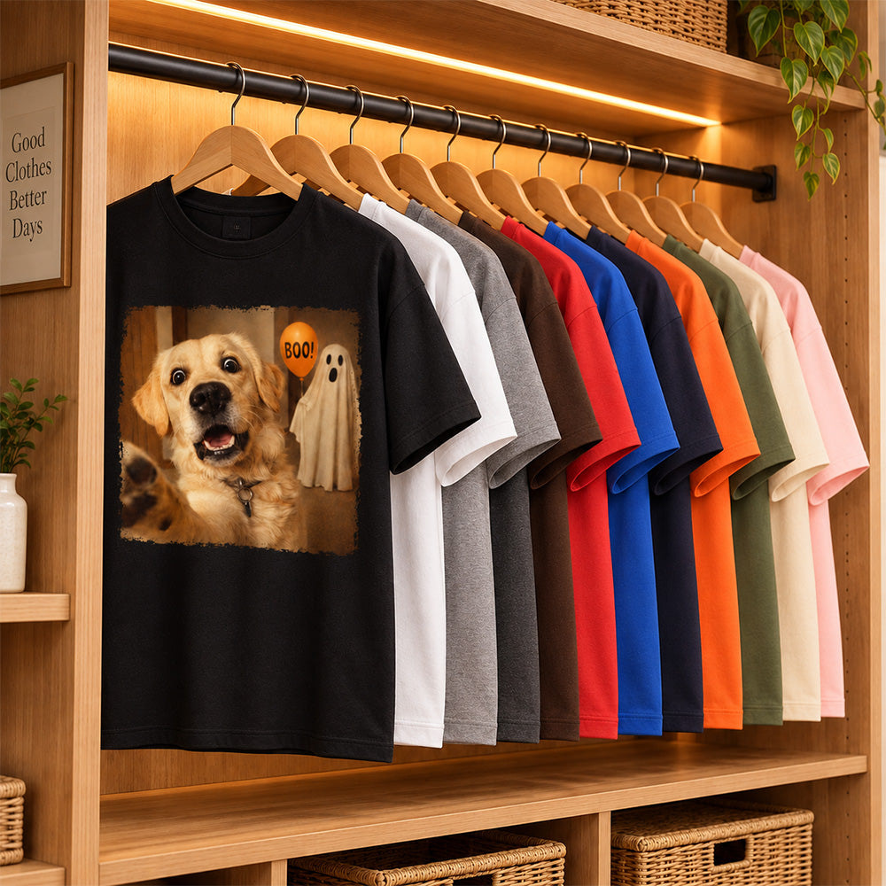 Personalized Pet Photo Halloween Apparel Custom Dog Cat Vintage Spooky Shirt and Sweatshirt for Pet Owners and Lovers