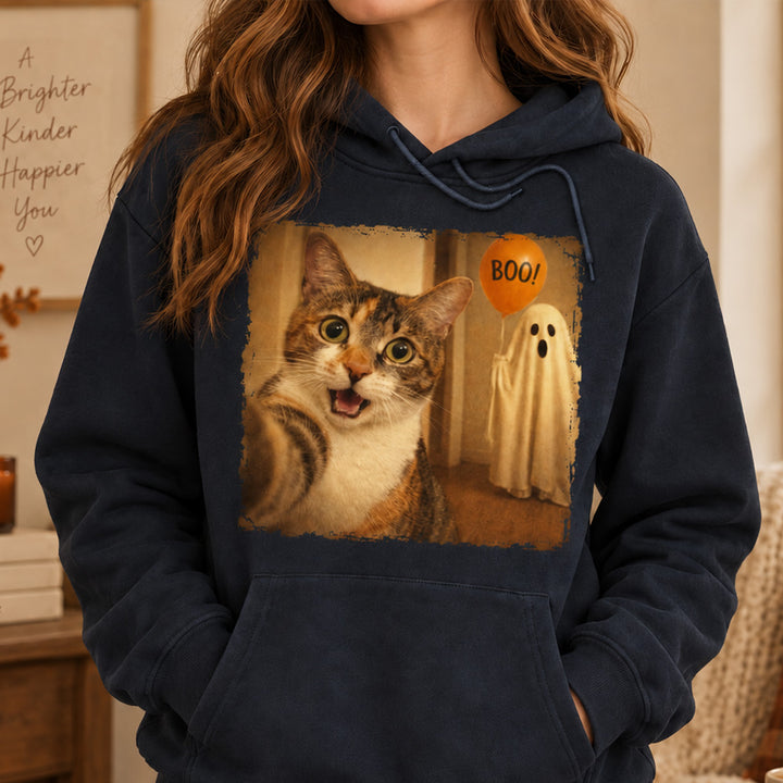 Personalized Pet Photo Halloween Apparel Custom Dog Cat Vintage Spooky Shirt and Sweatshirt for Pet Owners and Lovers