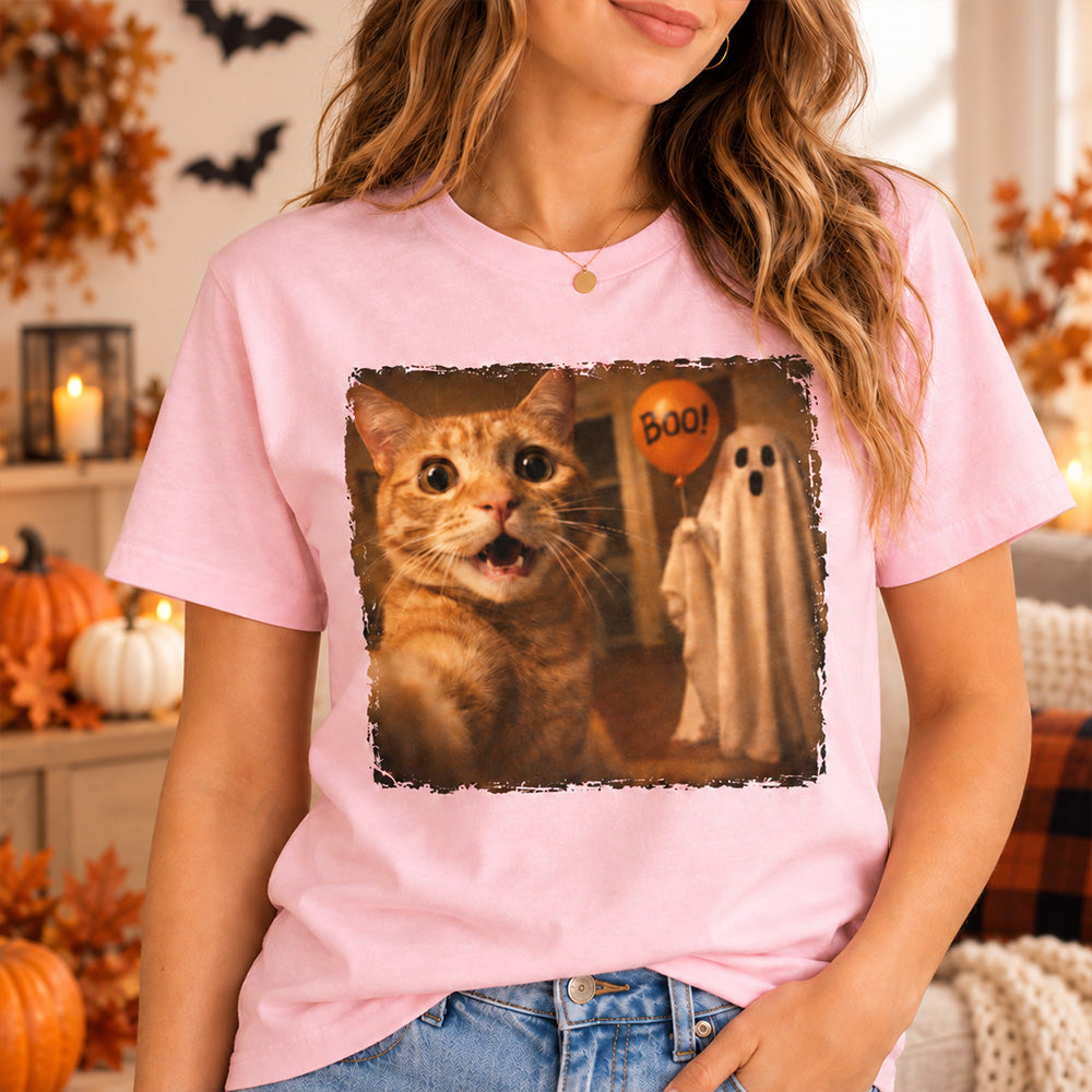 Personalized Pet Photo Halloween Apparel Custom Dog Cat Vintage Spooky Shirt and Sweatshirt for Pet Owners and Lovers