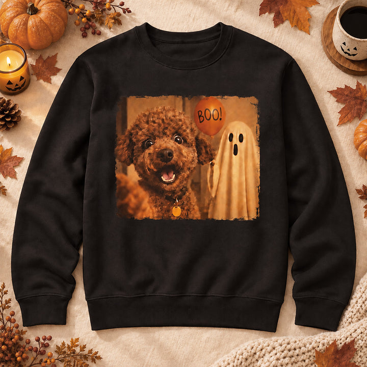 Personalized Pet Photo Halloween Apparel Custom Dog Cat Vintage Spooky Shirt and Sweatshirt for Pet Owners and Lovers