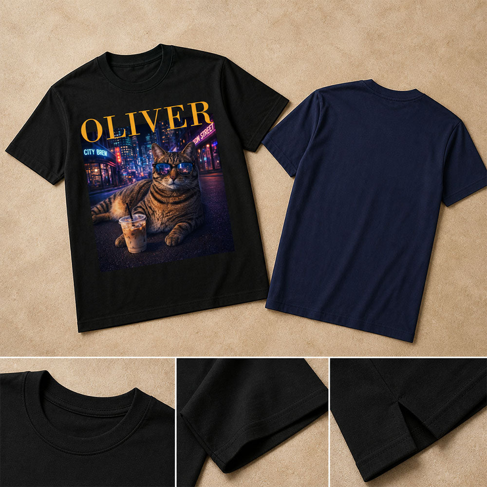 Personalized Pet Portrait Shirt Funny Vintage Graphic Tee Custom Gift for Pet Lovers