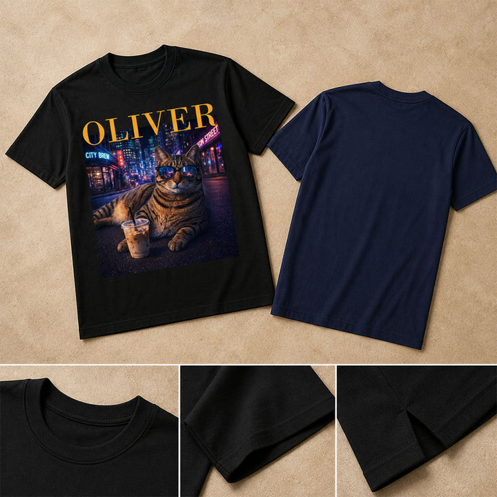 Personalized Pet Portrait Shirt Funny Vintage Graphic Tee Custom Gift for Pet Lovers