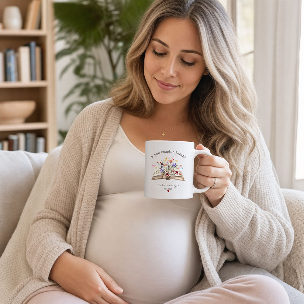 Personalized Promoted To Mom Coffee Mug New Mom Ceramic Gift Pregnancy Announcement Present Mommy To Be