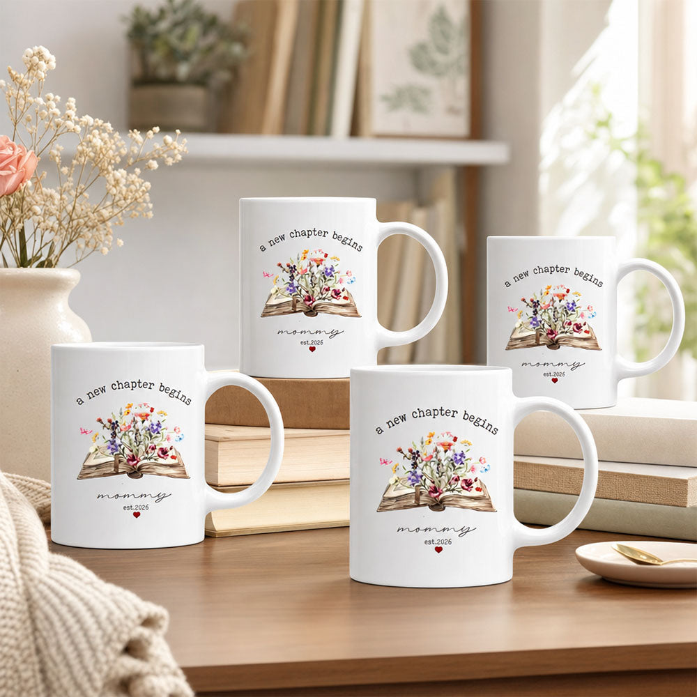 Personalized Promoted To Mom Coffee Mug New Mom Ceramic Gift Pregnancy Announcement Present Mommy To Be